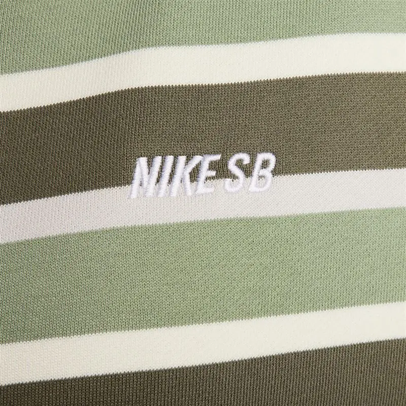 Nike Sb Full Zip Striped Hoodie Coconut Milk/Oil Green/White 3