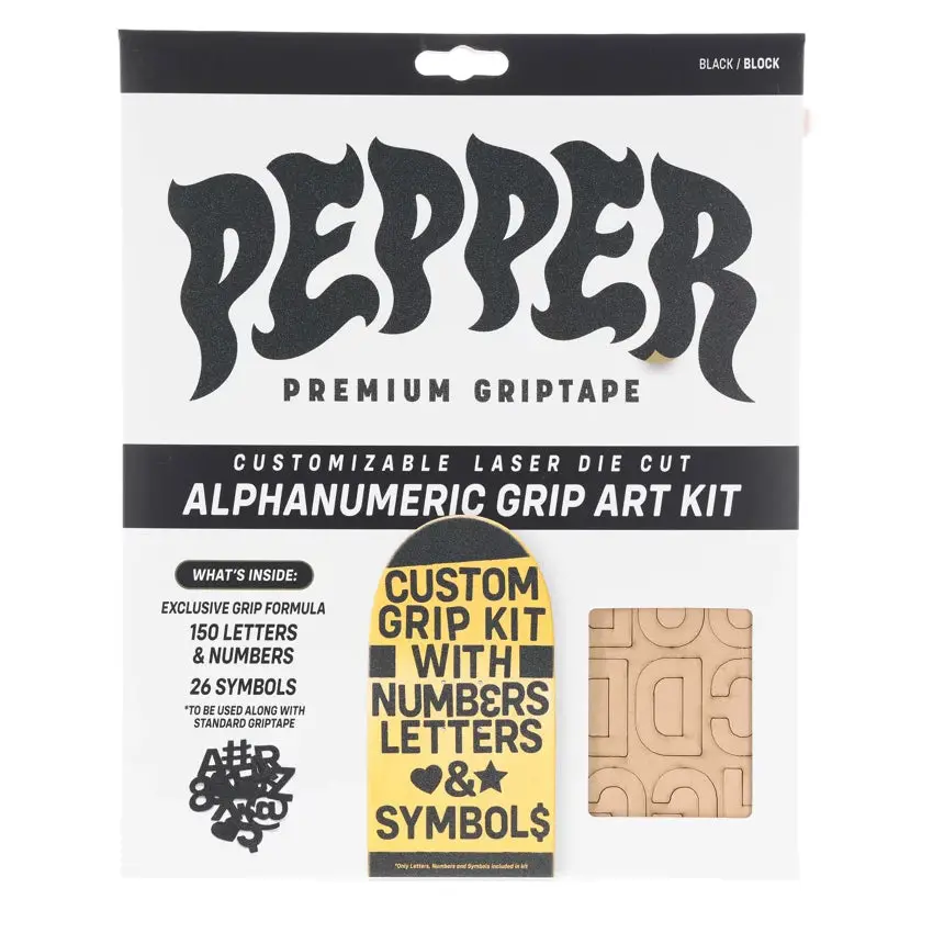 Pepper Griptape Alphanumeric Custom Grip Kit 1