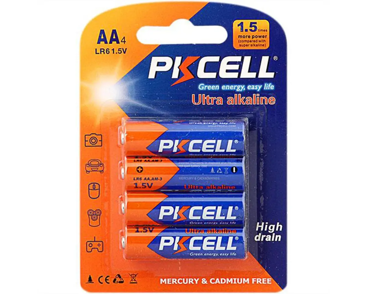 New Pkcell Ultra Alkaline Aa Batteries 4 Pack (Mercury & Cadmium Free) 1