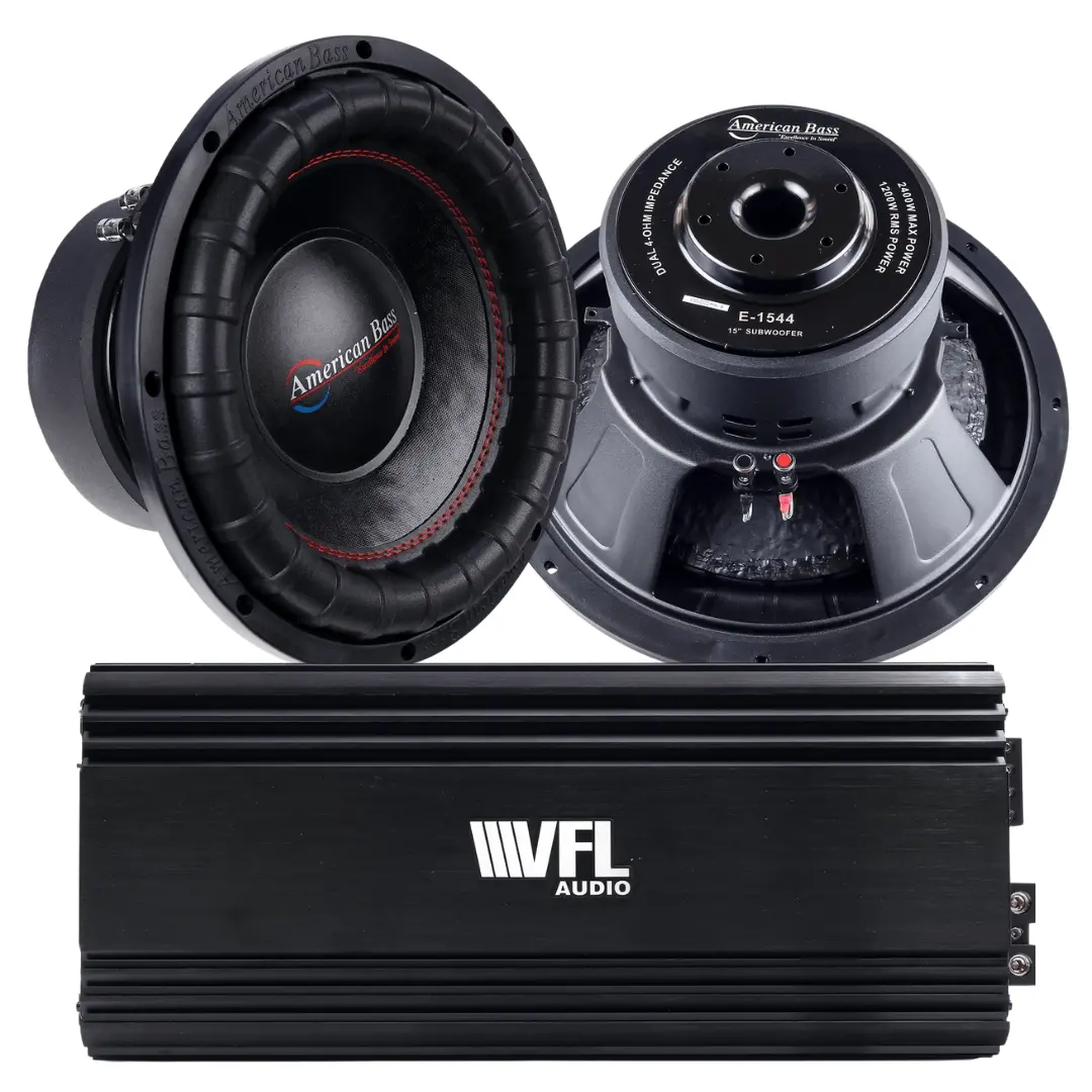 Power Pack: 2 Elite 1544 Subwoofers + Vfl Stealth 5500.1D Amplifier 1