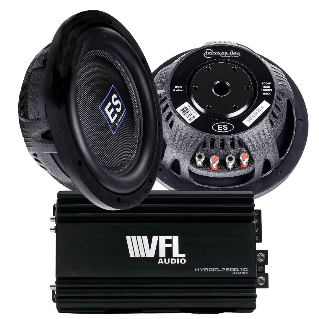 Power Pack: 2 Es 1044 Subwoofers + Vfl Hybrid 2800.1 Amplifier 1