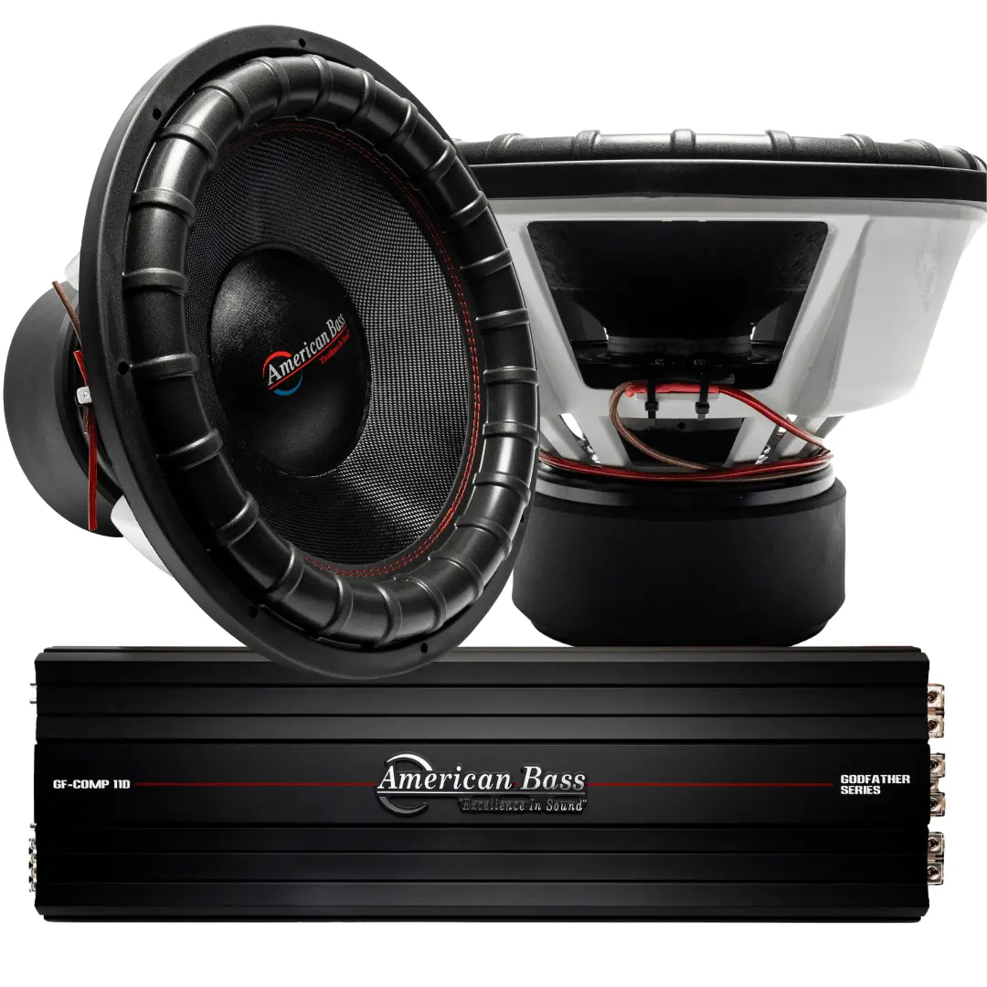 Power Pack: 2 Godfather 18 Subwoofers + Godfather Comp 11D Amplifier 1