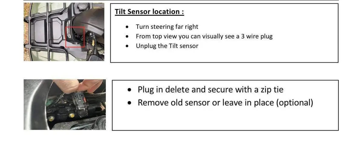Tilt Sensor Delete 2014+ Honda Rancher, Foreman, Rubicon 2