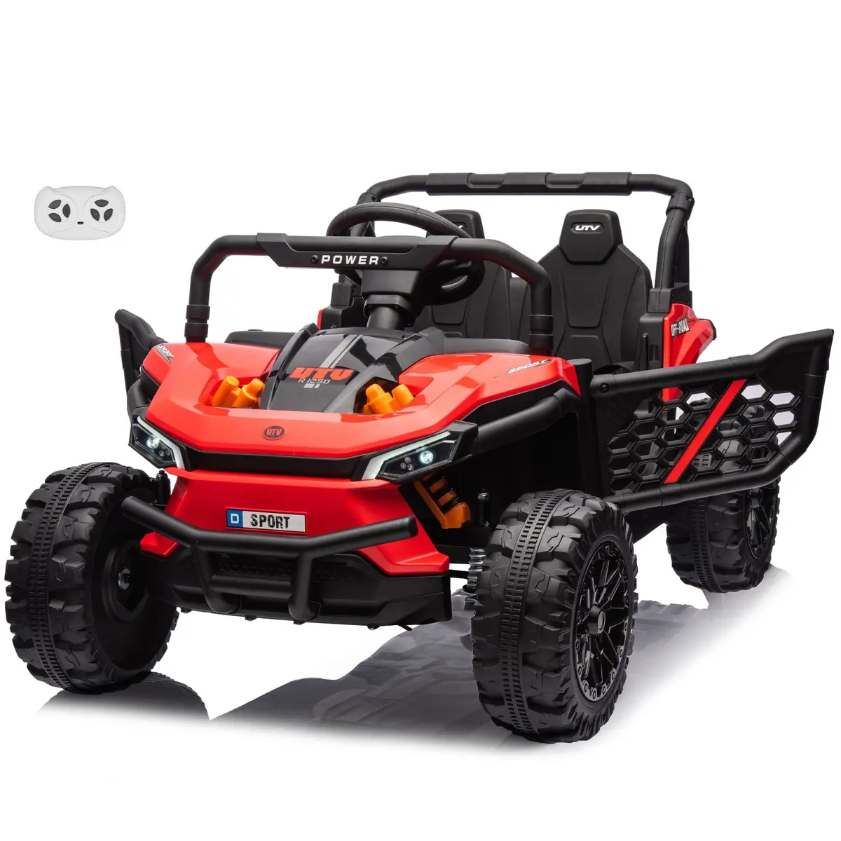 R1250 12V Buggy Ride-On Car, 2Wd Utv Buggy Electric Car With Parental Remote Control, Working Doors And Led Lights 3