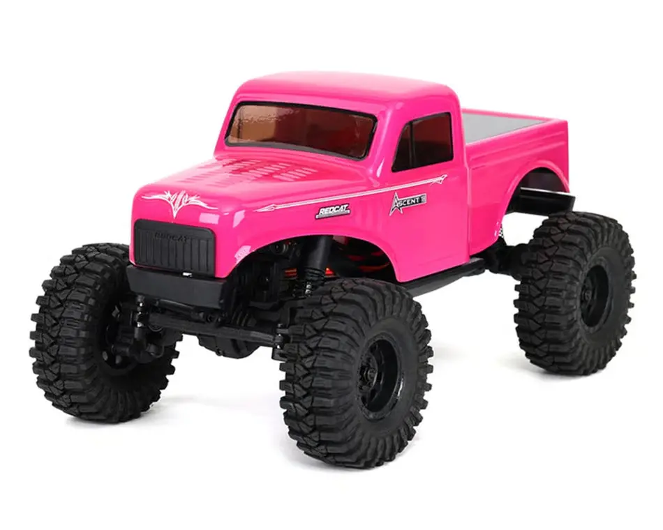 New Redcat Ascent-18 1/18 4Wd Rtr Brushed Rock Crawler (Pink) W/2.4Ghz Radio, Battery & Charger 1