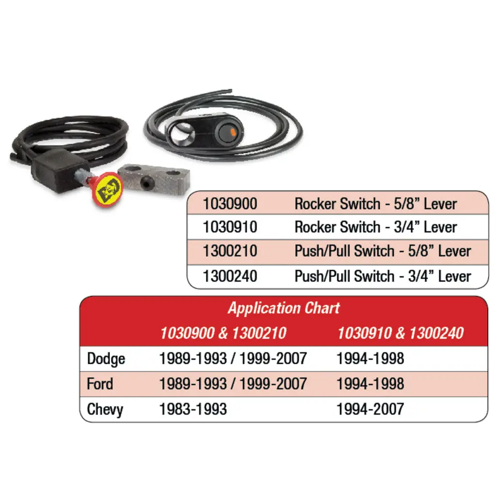 Rocker Switch Kit, Exhaust Brake - 3/4 Manual Lever 2