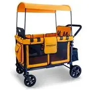 W4 Original Multifunctional Quad Stroller Wagon (4 Seater) Sunset Orange - Wonderfold 1