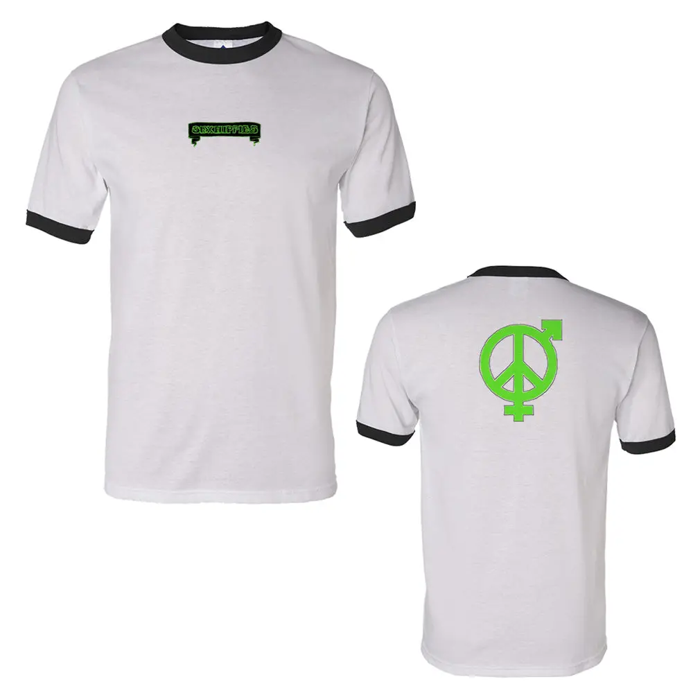 Sexhippies Banner Ringer Tee White/Black 1