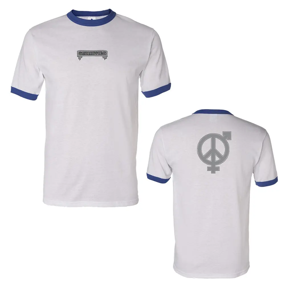 Sexhippies Banner Ringer Tee White/Royal 1