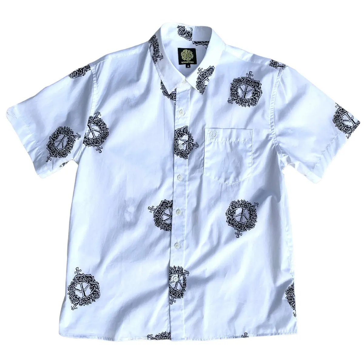 Sexhippies Rose Bone Ss Button Up White 1