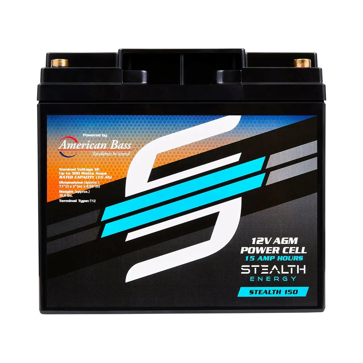 St-150 American Bass Audio Stealth 150 | 15Ah Agm Battery | Maintenance-Free, Sealed Power For Car Audio & More 1