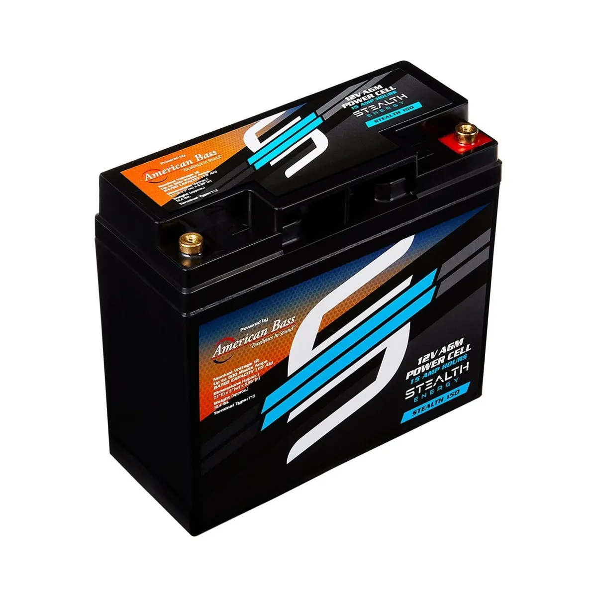 St-150 American Bass Audio Stealth 150 | 15Ah Agm Battery | Maintenance-Free, Sealed Power For Car Audio & More 2
