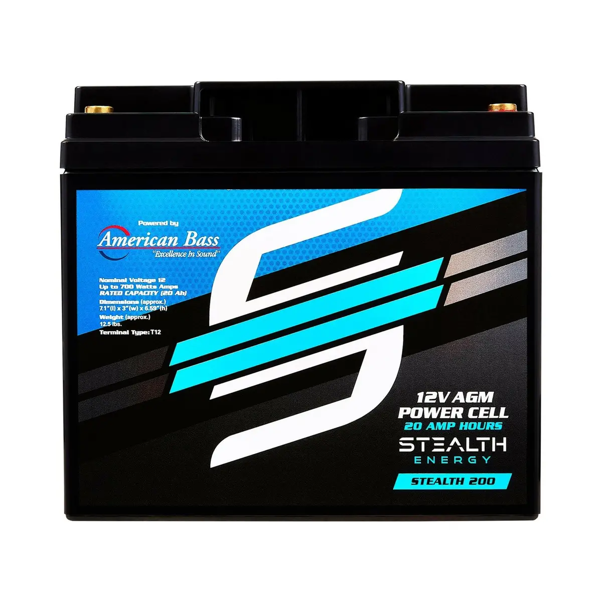 St-200 American Bass Audio Stealth 200 | 20Ah Agm Battery | Maintenance-Free, Sealed Power For Car Audio & More 1