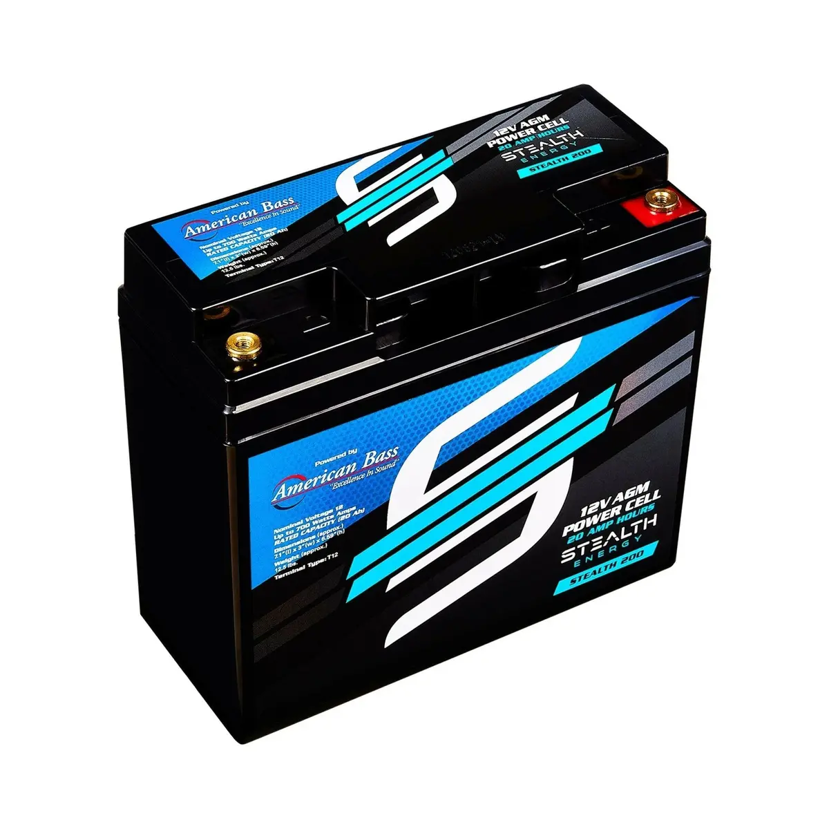 St-200 American Bass Audio Stealth 200 | 20Ah Agm Battery | Maintenance-Free, Sealed Power For Car Audio & More 2
