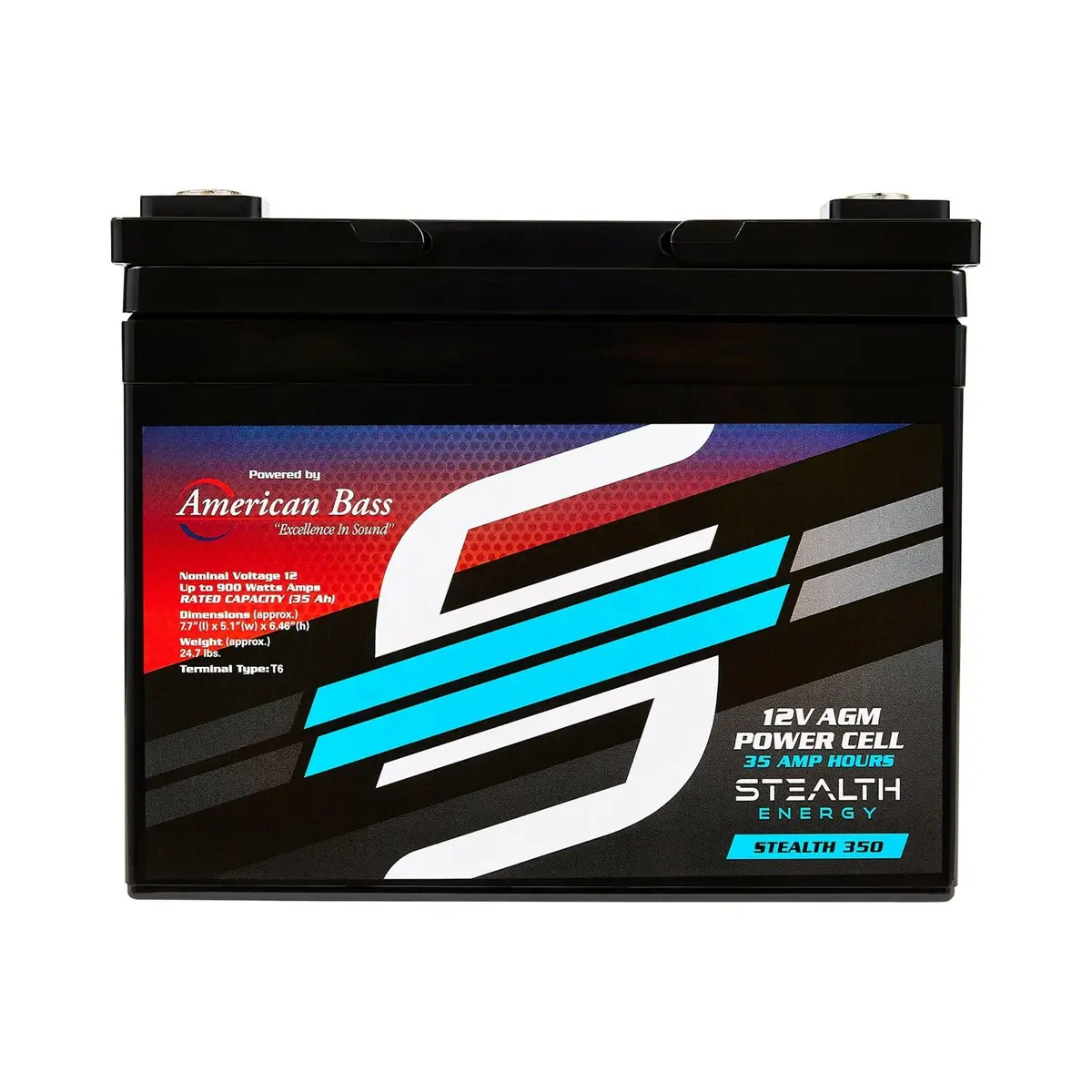 St-350 American Bass Audio Stealth 350 | 35Ah Agm Battery | Maintenance-Free, Sealed Power For Car Audio & More 1