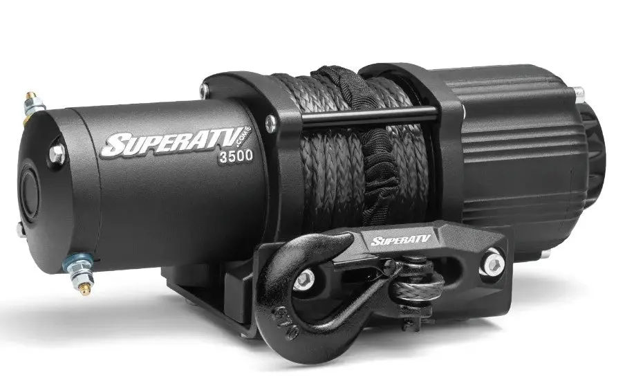 Superatv 3500Lb Winch With Remote & Synthetic Rope 1