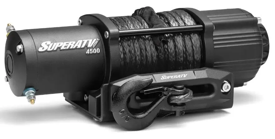 Superatv 4500Lb Winch With Remote & Synthetic Rope 1