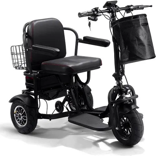 Mototec Folding Mobility Electric Trike 48V 1000W Dual Motor Lithium Black 1