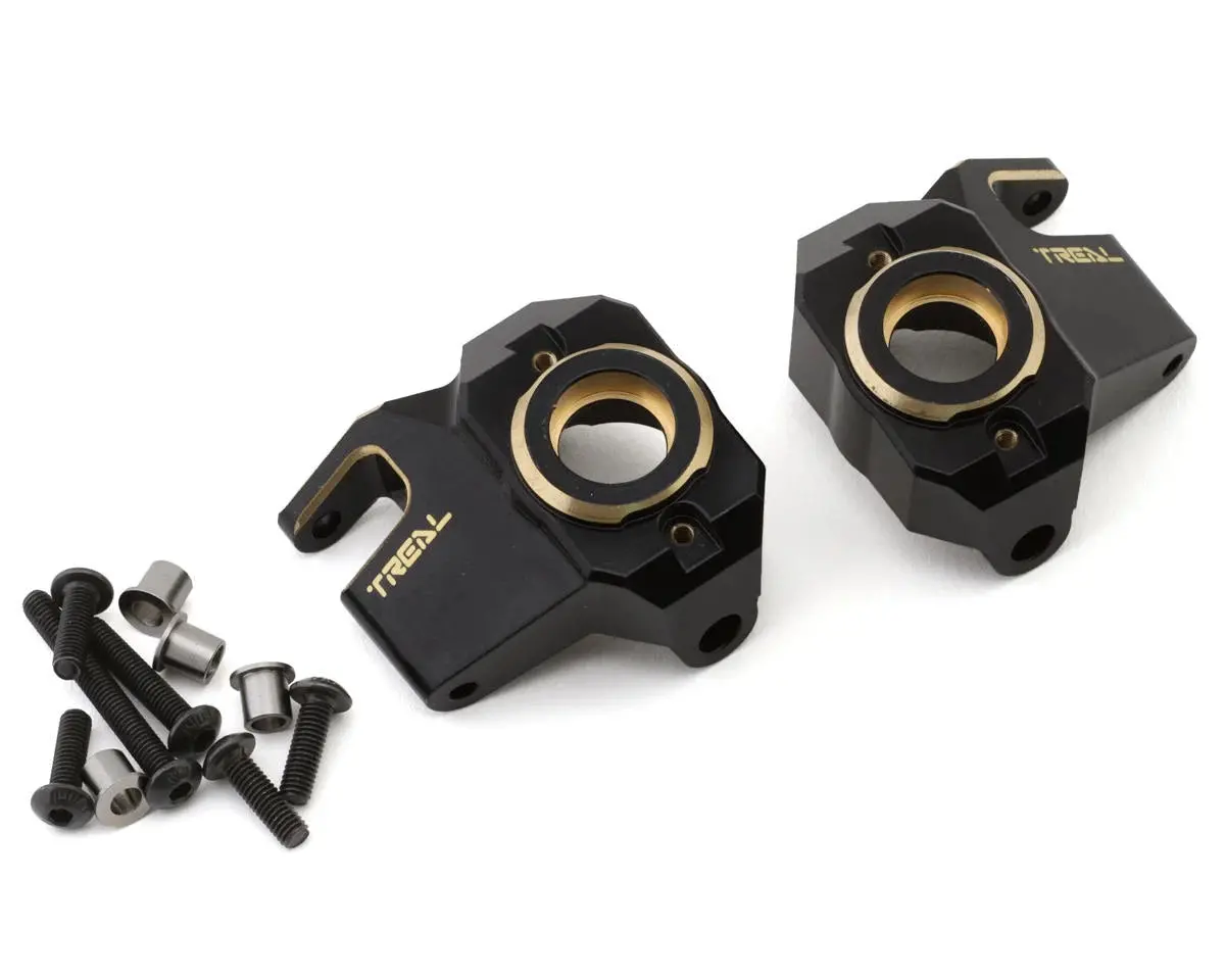 New Treal Hobby Axial Scx10 Iii Cnc Brass Front Steering Knuckles (Black) (2) (66G) 1