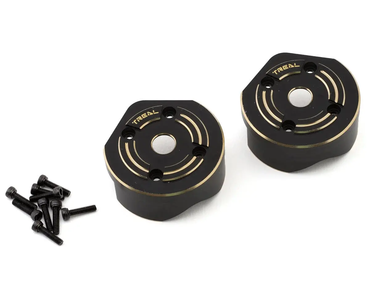 New Treal Hobby Axial Scx10 Iii/Capra Brass Outer Portal Covers (93G) 1