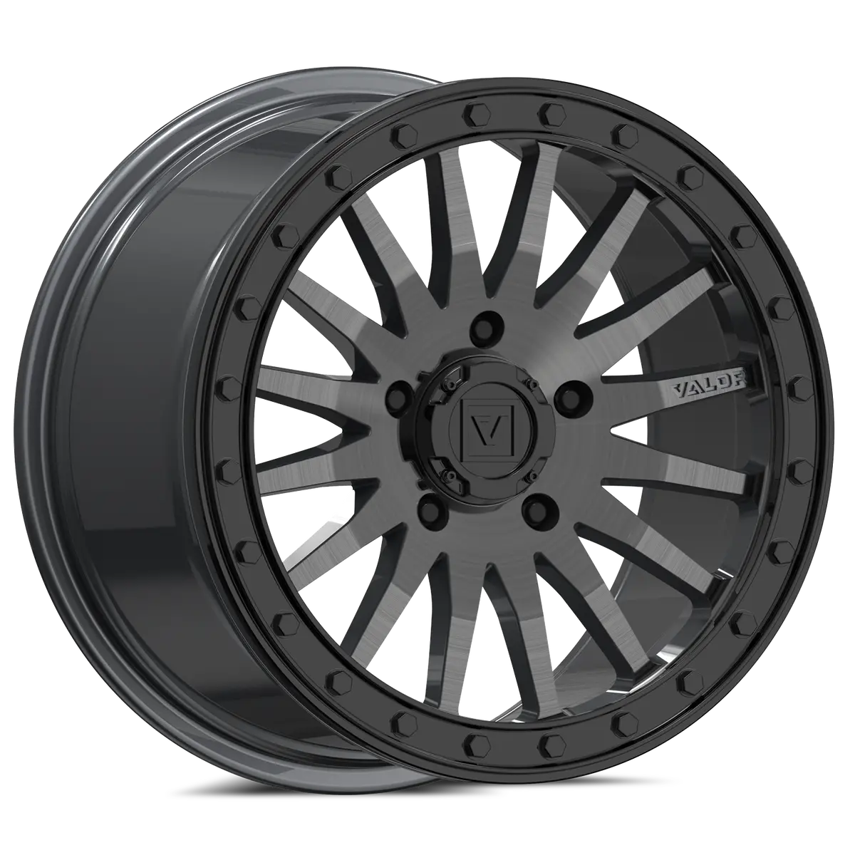 V06 Brushed Gunmetal Utv Beadlock 1