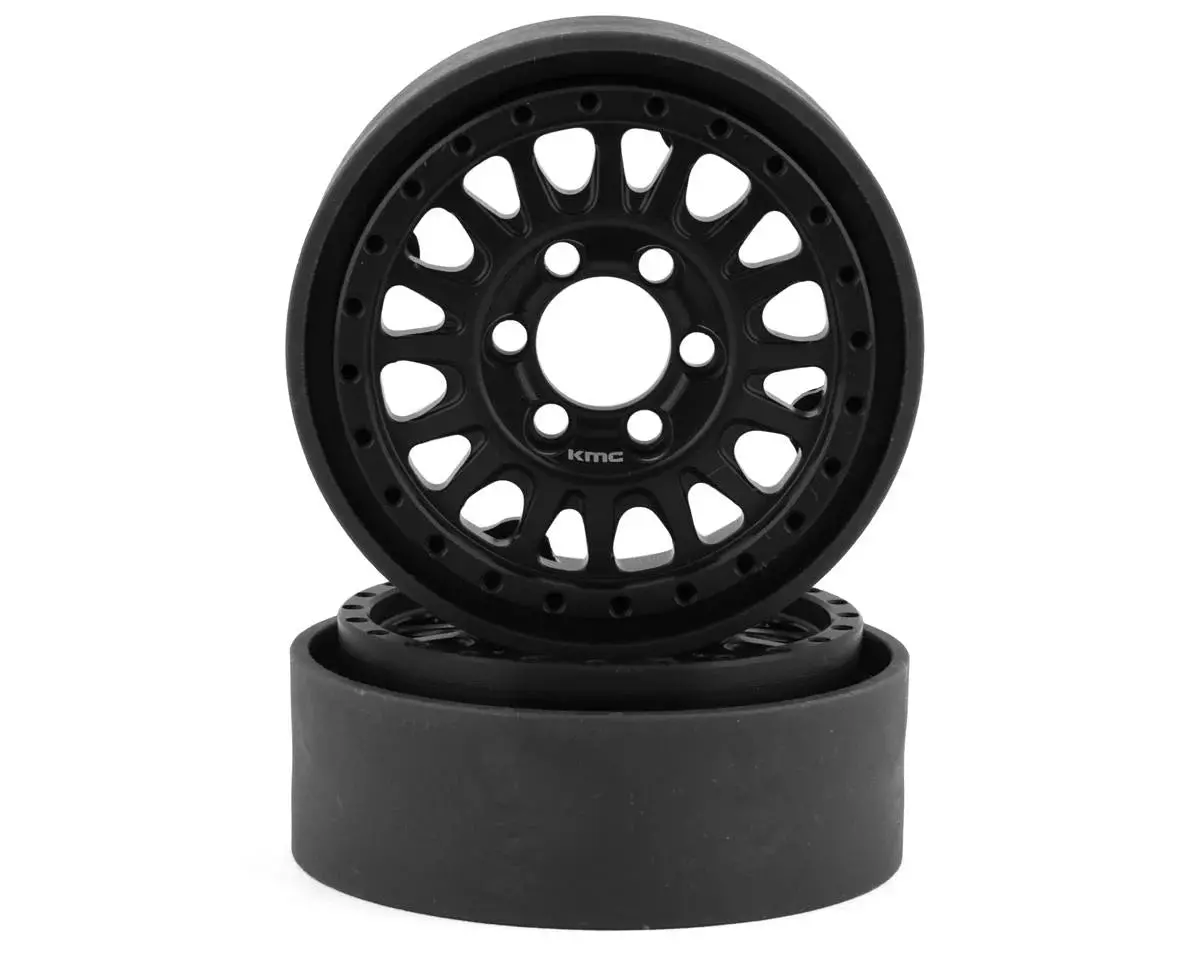New Vanquish Products Kmc Km445 Impact 1.9" Beadlock Crawler Wheels (Black) (2) 1