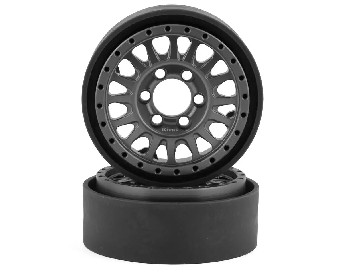 New Vanquish Products Kmc Km445 Impact 1.9" Beadlock Crawler Wheels (Grey) (2) 1