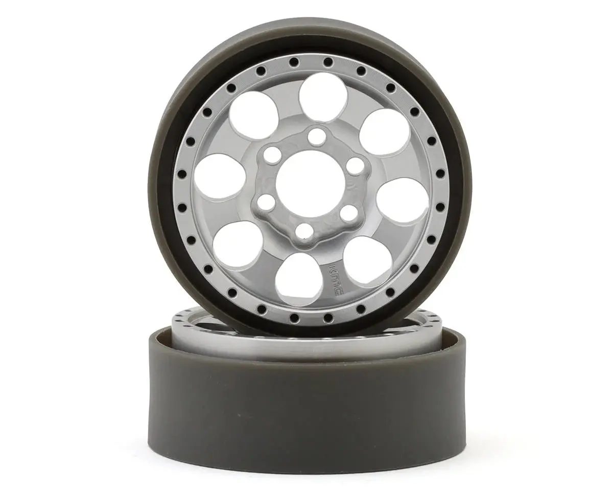 New Vanquish Products Kmc Km237 Riot 1.9" Beadlock Crawler Wheels (Clear Anodized) (2) 1