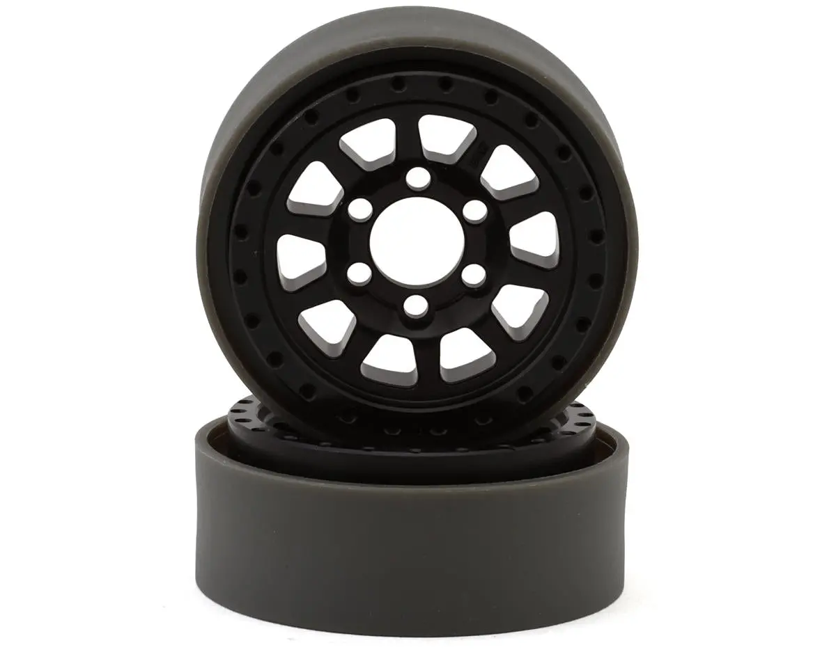 New Vanquish Products Battle Born Sierra 1.9" Beadlock Crawler Wheels (Black) (2) 1