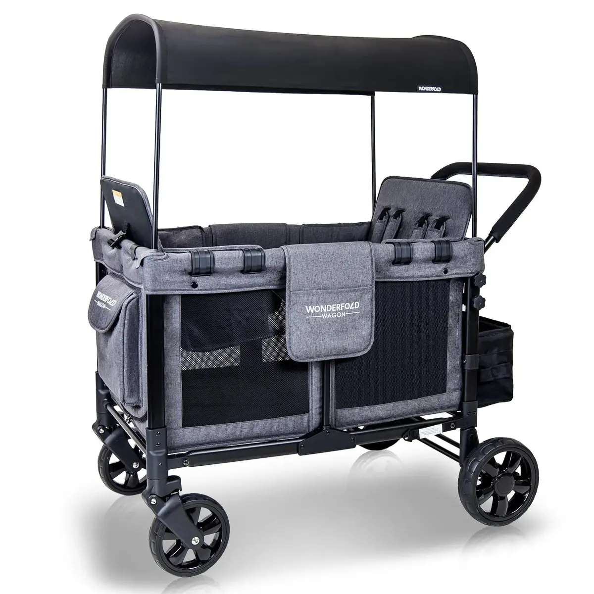 W4 Original Multifunctional Quad Stroller Wagon (4 Seater) Charcoal Gray - Wonderfold 1