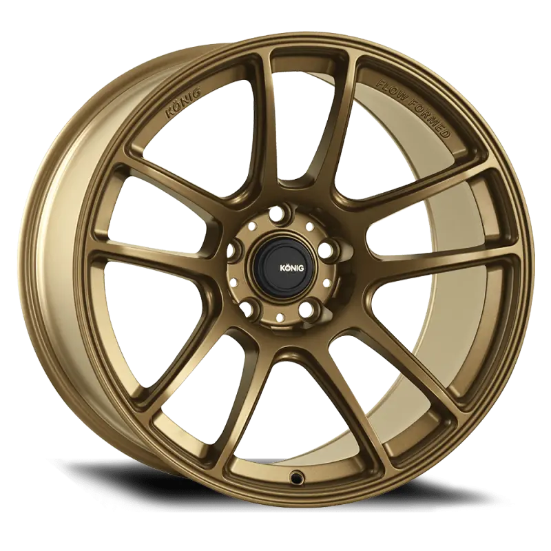 Konig Heliogram Flow-Formed Wheel — 16×8″, 4×100, Et38, Matte Bronze Knurled Bead 1