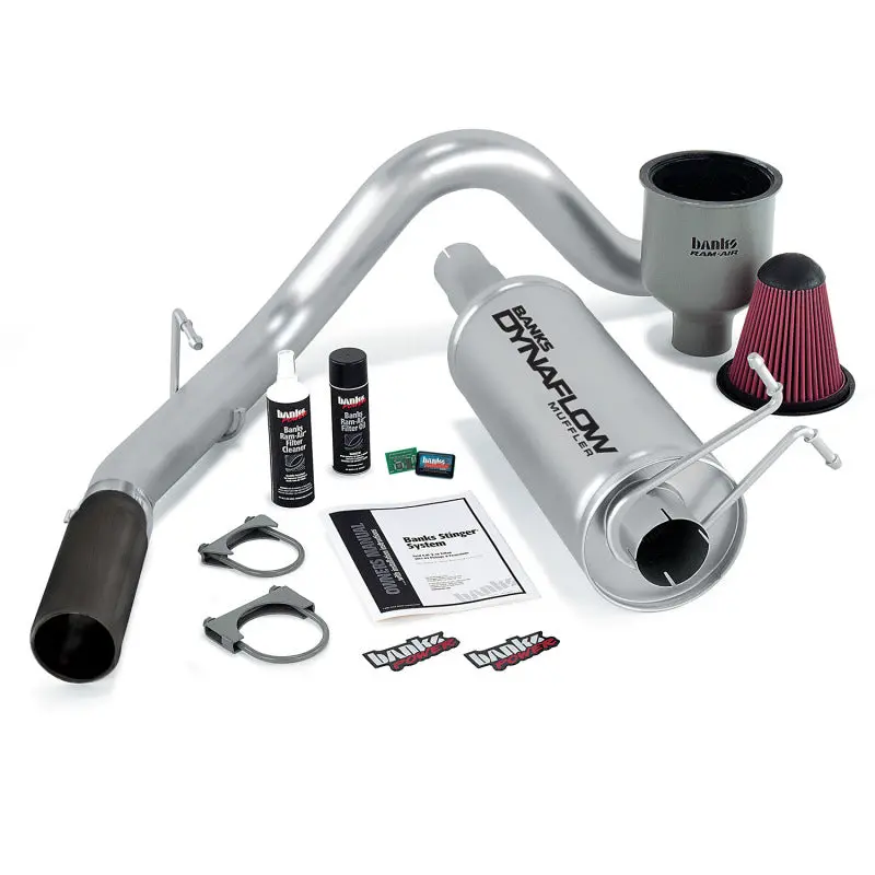Banks Power Stinger Exhaust System With Automind Tuner For 1999–2004 Ford 6.8L V10 – Stainless Steel, Black Tip 1