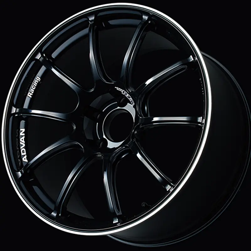 Advan Rzii 17X7.5 Gloss Black Racing Wheel – 5X100 Bolt Pattern, +35 Offset, 63Mm Bore With Ring Accent 1