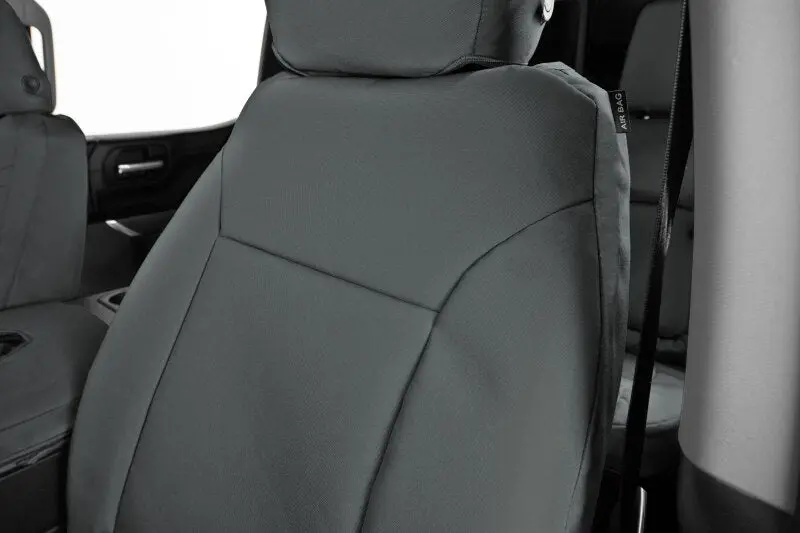 Covercraft Endura Precisionfit Front Seat Covers For 2021–2024 Ford Bronco – Charcoal-On-Charcoal Design 1