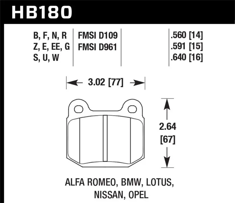 Hawk Track Performance Ceramic Brake Pads – Rear, Compatible With 2003–2006 Evo, 2004–2009 Sti, And 2003–2007 350Z 1