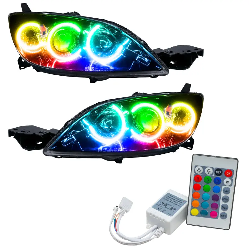 Oracle Colorshift Led Headlight Kit For 2004–2009 Mazda 3 (4-Door), Halogen-Style With Simple Controller 1