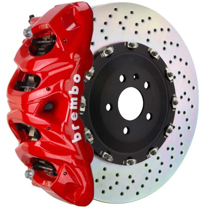 Brembo Gt Big Brake Kit — Front, 8-Piston Calipers, 412X38Mm 2-Piece Drilled Rotors, Red Finish (2013–2018 Audi S6/S7, Rs7) 1