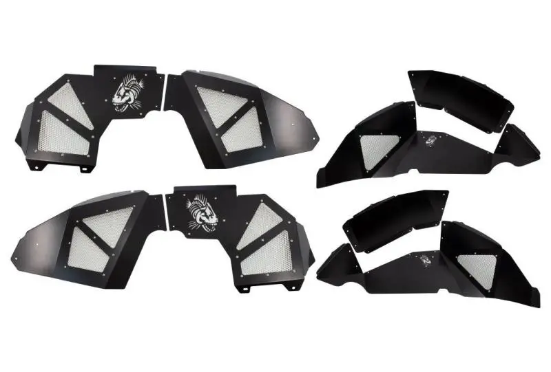 Fishbone Off-Road Aluminum Inner Fender Set – 2018+ Jeep Wrangler Jl, Front & Rear, Black Powder Coat 1