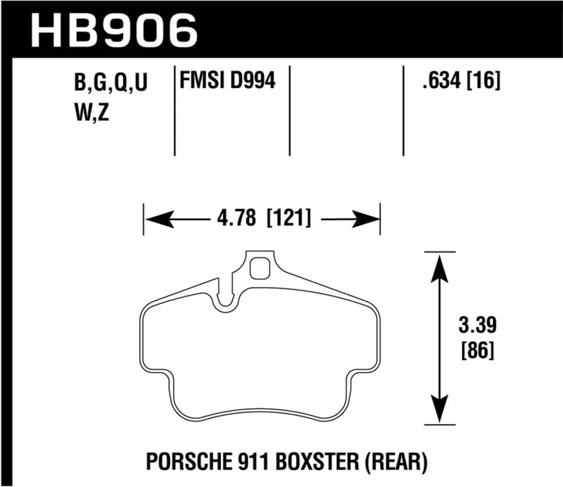 Hawk Hps 5.0 Rear Brake Pads For 2002–2010 Porsche 911 1