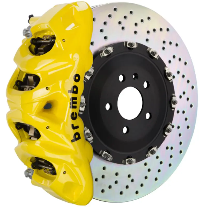 Brembo Gt Big Brake Kit For 2009–2013 Bmw X5M – Front 8-Piston Calipers, 412X38Mm Drilled 2-Piece Rotors (Yellow Finish) 1