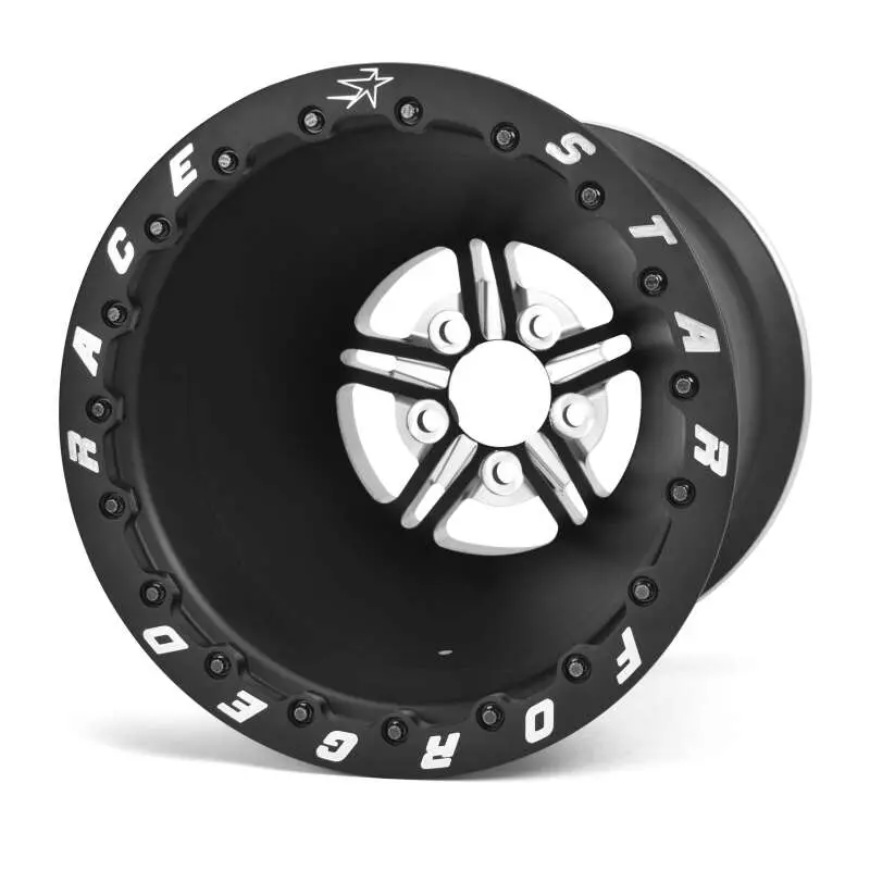 Race Star Pro Stock Forged Wheel – 16X16", 5X4.75" Bolt Pattern, 5.00" Backspace, Black Anodized/Machined 1