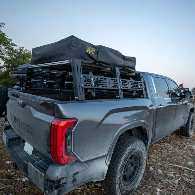 Cali Raised Overland Bed Rack For 2022+ Toyota Tundra – Mid-Height Aluminum Design 1