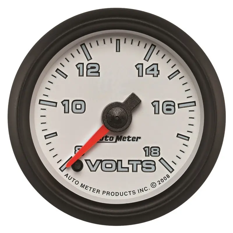 Autometer Pro-Cycle Digital Voltmeter – 2-1/16″ White Face, 18V Range, Stepper Motor Display 1