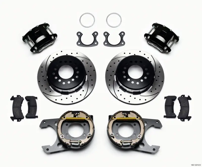 Wilwood D154 Power Steering Parking Brake Kit – Drilled Rotors, Small Ford Pattern, 2.50In Offset 1