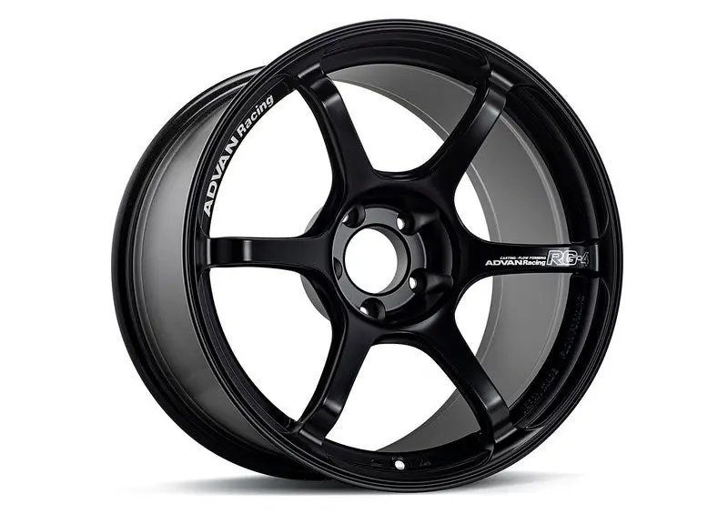 Advan Rg-4 Alloy Wheel – 18X8 Inches, +44 Offset, 5X114.3 Bolt Pattern, Semi-Gloss Black Finish 1