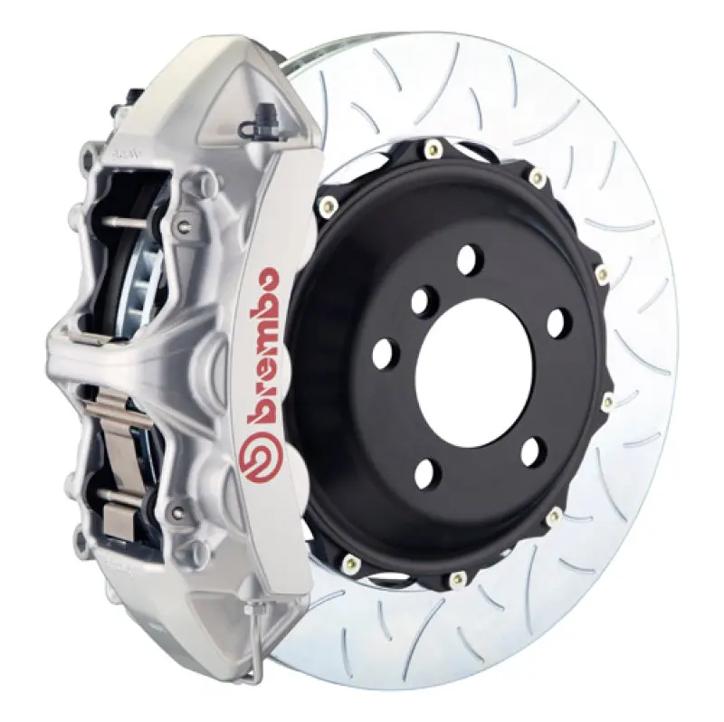 Brembo 07-12 335Xi Front Gt Bbk 6 Piston Cast 380X32 2Pc Rotor Slotted Type3-Silver 1