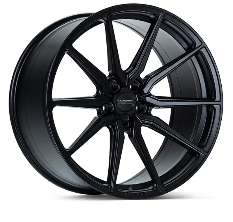 Vossen Hf3 Satin Black Alloy Wheel – 19X9 Inch, 5X120 Bolt Pattern, Et15 Offset, 72.56Mm Hub Bore, Deep Lip Design 1