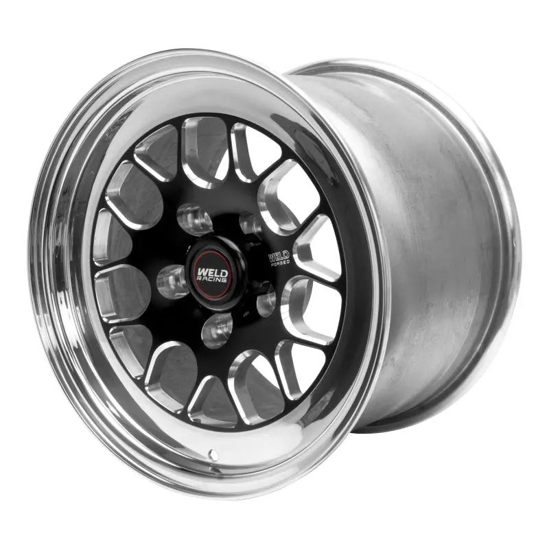 Weld S77 Black Non-Beadlock Wheel – 15X14.33", 5X4.75" Bolt Pattern, 6.5" Backspace, Medium Pad Finish 1