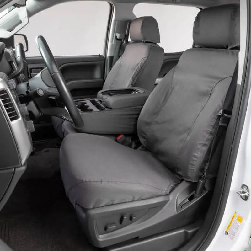 Covercraft Seatsaver Polycotton Front Seat Covers – Custom Fit For 2016–2024 Chevrolet Express, Gray 1