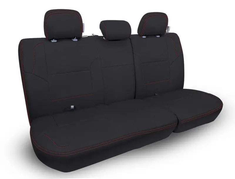Prp Black Rear Bench Seat Cover With Red Stitching For 2012–2015 Toyota Tacoma Double Cab 1